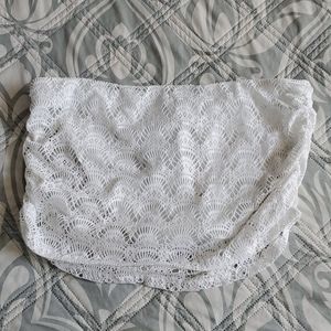 NWT White lace skirt bikini bottom